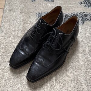 Magnanni for Saks Fifth Avenue Black Leather Men's Dress Shoes Size 8